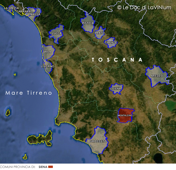 Mappa Brunello di Montalcino Docg