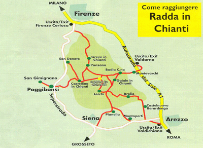 Mappa per arrivare a Radda in Chianti