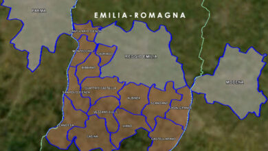 Mappa vino doc Colli di Scandiano e di Canossa