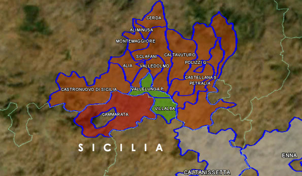 mappa vino doc Contea di Sclafani