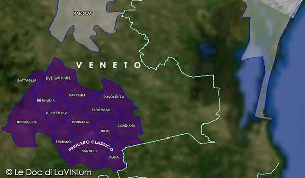 Mappa vino Docg Bagnoli Friularo