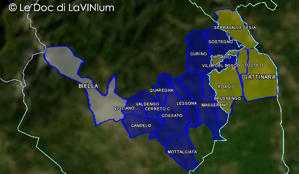 Mappa vino Doc Coste della Sesia