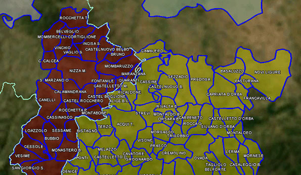 mappa vino doc Cortese dell'Alto Monferrato