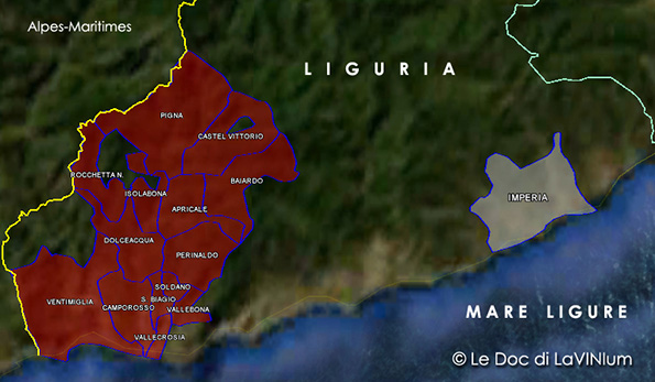 mappa vino doc Rossese di Dolceacqua