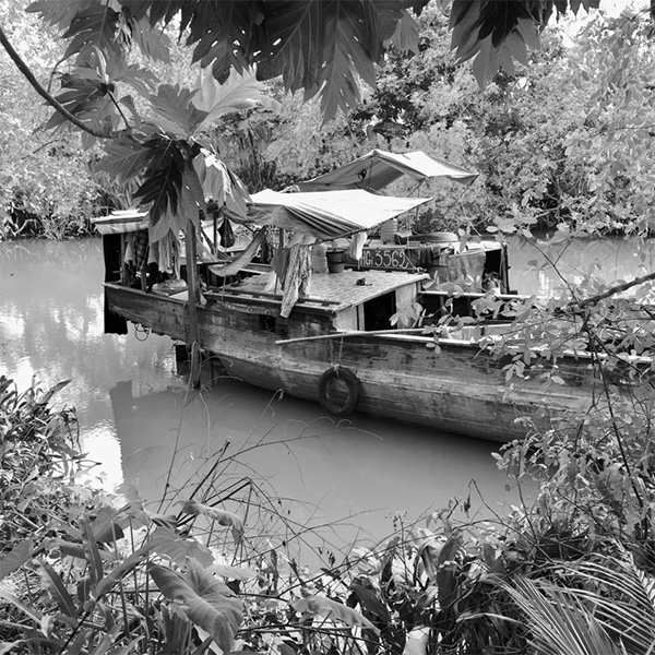Case barche nel delta del Mekong